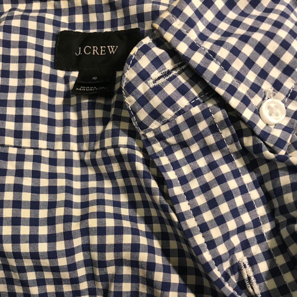 J. Crew Short Sleeve Gingham Button Down in size S